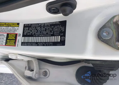 2019 Toyota Camry Se z USA, uszkodzony, nr VIN 4T1B11HK8KU226604